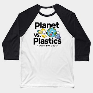 Earth Day 2024 Planet VS Plastics Men Women Kids Cute Baseball T-Shirt